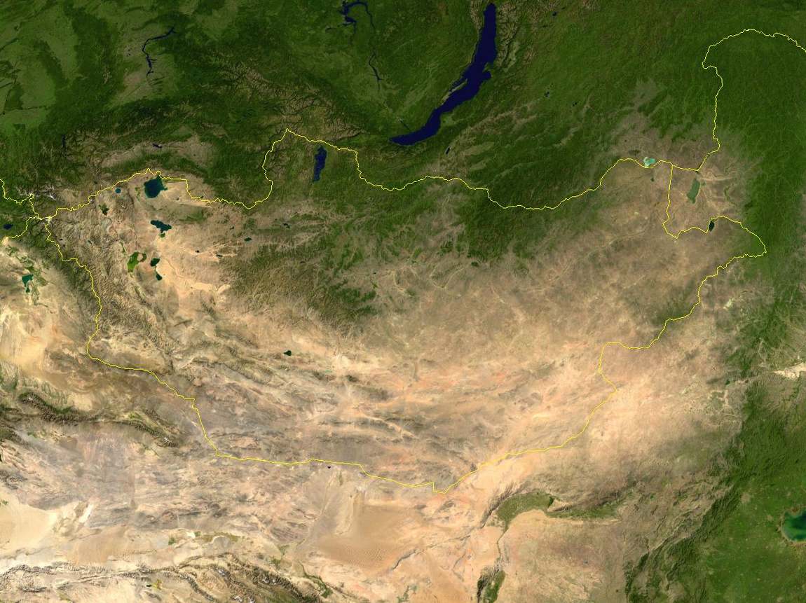 Carte Nasa Mongolie Satellite